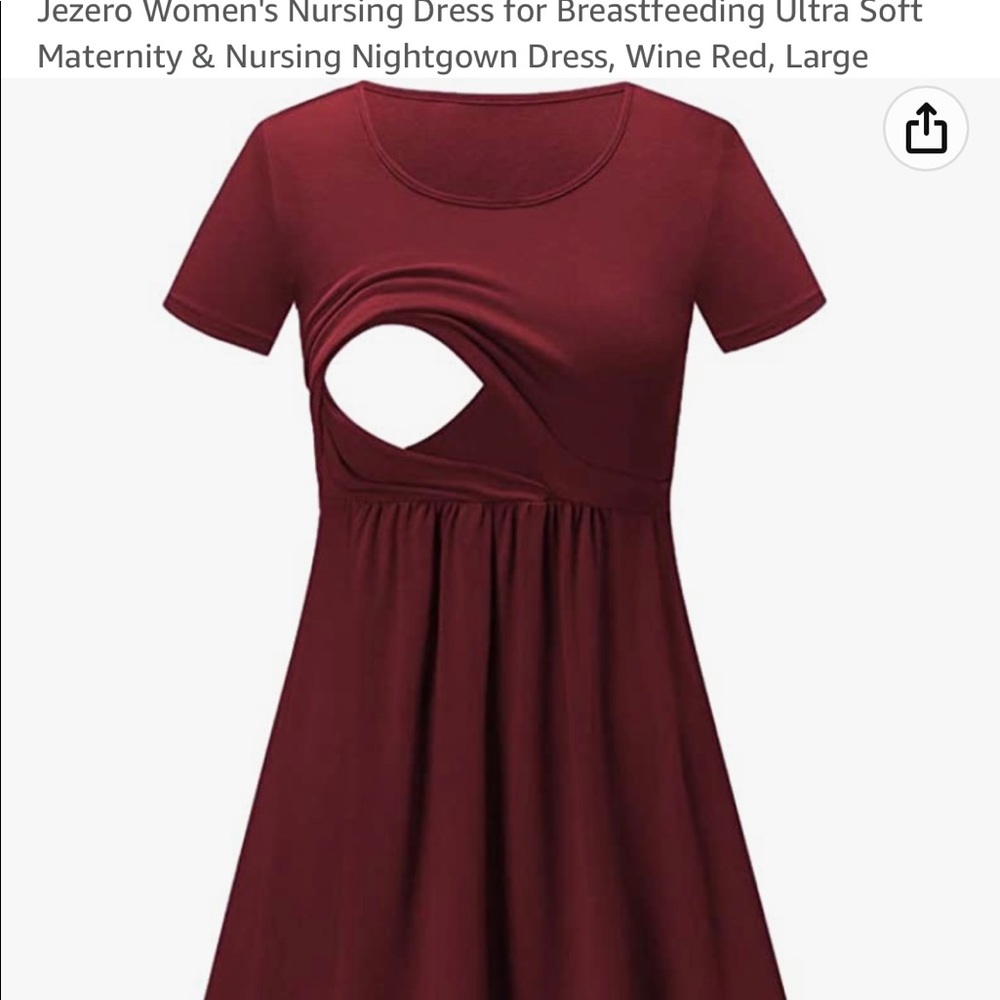 Nursing Dress/Large/Burgundy